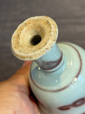 A Chinese copper-red and white 'chilong' stem cup, Ming — photo 13