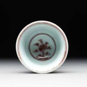 A Chinese copper-red and white 'chilong' stem cup, Ming — photo 6