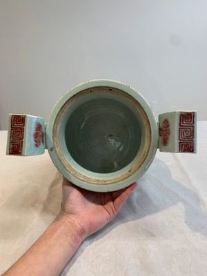 A Chinese copper-red and white 'dragon' censer and cover, 19th C. — 照片 13