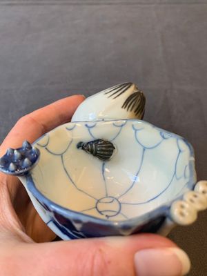 A Chinese copper-red, blue and white lotus-shaped water dropper, Kangxi — photo 6