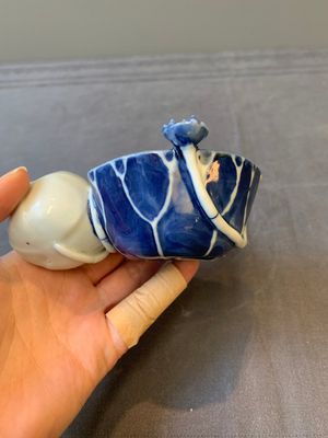 A Chinese copper-red, blue and white lotus-shaped water dropper, Kangxi — photo 8
