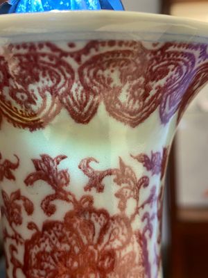 A Chinese copper-red bottle vase with floral scrolls, Qianlong — photo 22