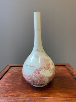 A Chinese copper-red-decorated 'qilins' bottle vase, Qianlong — photo 3
