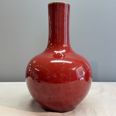A Chinese copper-red-glazed bottle vase — photo 1