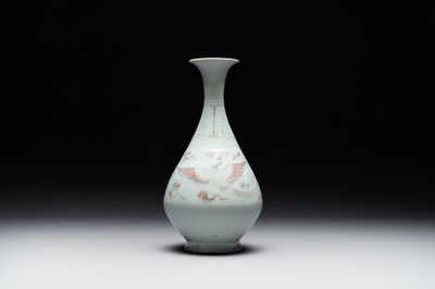 A Chinese copper-red 'yuhuchunping' 'phoenix' vase, Yuan/Ming