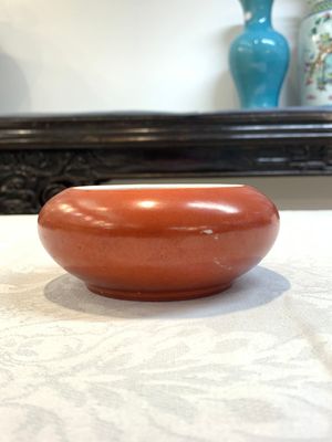 A Chinese coral-red-glazed blue, white and copper-red 'goldfish' brush washer, 20th C. — 照片 5