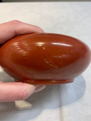A Chinese coral-red-glazed blue, white and copper-red 'goldfish' brush washer, 20th C. — photo 9