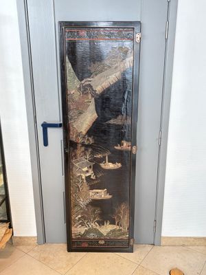 A Chinese Coromandel lacquered four-panel folding screen with mountainous landscapes, 17/18th C. — photo 11