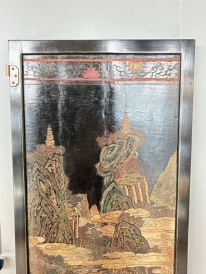 A Chinese Coromandel lacquered four-panel folding screen with mountainous landscapes, 17/18th C. — photo 2