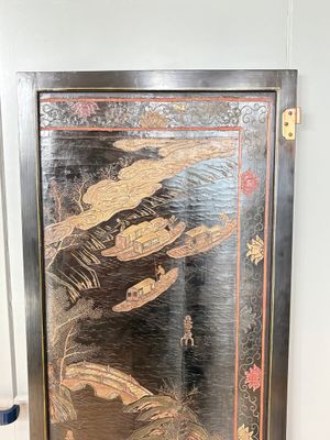 A Chinese Coromandel lacquered four-panel folding screen with mountainous landscapes, 17/18th C. — photo 22