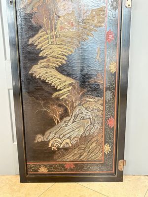 A Chinese Coromandel lacquered four-panel folding screen with mountainous landscapes, 17/18th C. — photo 25