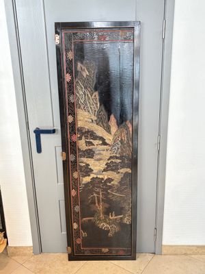 A Chinese Coromandel lacquered four-panel folding screen with mountainous landscapes, 17/18th C. — photo 31