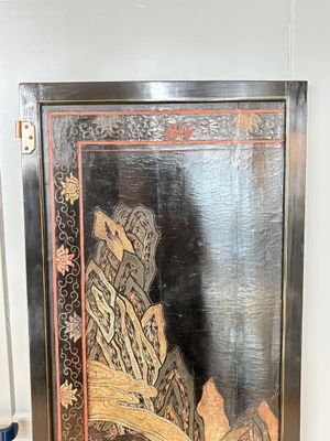A Chinese Coromandel lacquered four-panel folding screen with mountainous landscapes, 17/18th C. — photo 32