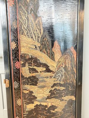 A Chinese Coromandel lacquered four-panel folding screen with mountainous landscapes, 17/18th C. — photo 33