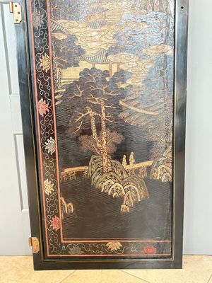 A Chinese Coromandel lacquered four-panel folding screen with mountainous landscapes, 17/18th C. — photo 35