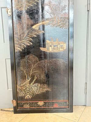 A Chinese Coromandel lacquered four-panel folding screen with mountainous landscapes, 17/18th C. — photo 5