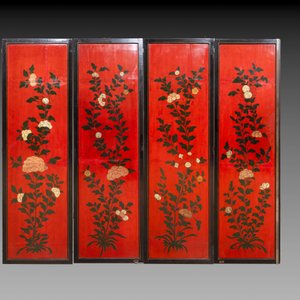 A Chinese Coromandel lacquered four-panel folding screen with mountainous landscapes, 17/18th C. — photo 2