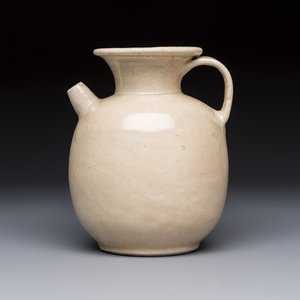A Chinese cream-glazed ewer with a barrel-shaped body, Hebei/Henan provinces, Tang/Five Dynasties — photo 2