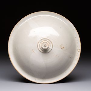 A Chinese cream-glazed pillow, a grey terracotta roof tile and a grey-glazed cover, Republic and earlier — photo 14
