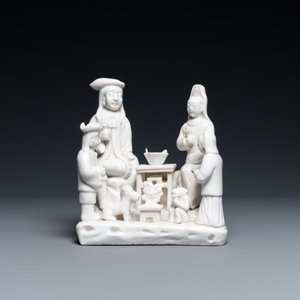 A Chinese Dehua blanc de Chine group of a Dutch family, Kangxi — 照片 3