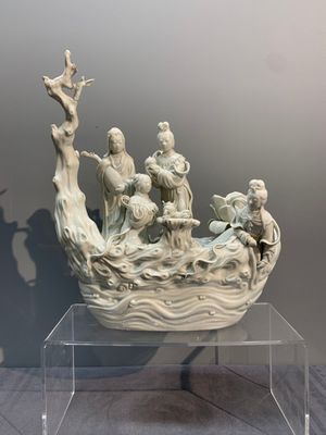 A Chinese Dehua blanc de Chine group of female immortals on a boat, Republic — photo 1