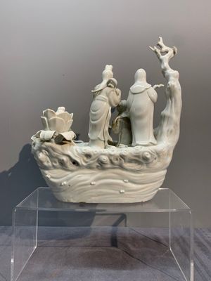A Chinese Dehua blanc de Chine group of female immortals on a boat, Republic — photo 3