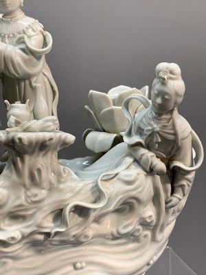 A Chinese Dehua blanc de Chine group of female immortals on a boat, Republic — photo 6