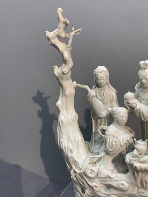 A Chinese Dehua blanc de Chine group of female immortals on a boat, Republic — photo 8