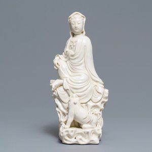 A Chinese Dehua blanc de Chine group of Guanyin with a tiger, 18/19th C. — photo 2