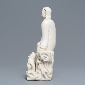A Chinese Dehua blanc de Chine group of Guanyin with a tiger, 18/19th C. — photo 3