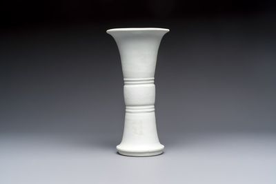 A Chinese Dehua blanc de chine 'Gu' vase, 19th C.