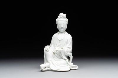 A Chinese Dehua blanc de Chine Guanyin, 19th C.