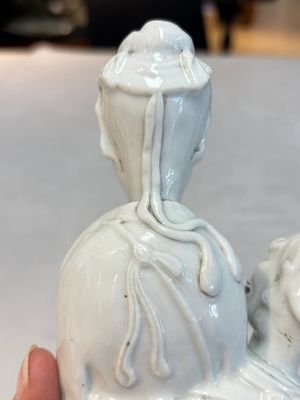 A Chinese Dehua blanc de Chine 'Kuixing' group and a Guanyin, 19th C. — photo 15