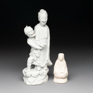 A Chinese Dehua blanc de Chine 'Kuixing' group and a Guanyin, 19th C. — photo 1
