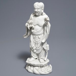 A Chinese Dehua blanc de Chine model of Liu Hai and the toad, mark of Xie Bamboo, early 19th C. — photo 7