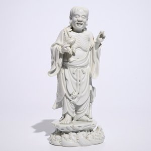 A Chinese Dehua blanc de Chine model of Liu Hai and the toad, mark of Xie Bamboo, early 19th C. — 照片 1