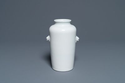 A Chinese Dehua blanc de Chine rouleau vase, Kangxi
