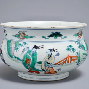 A Chinese doucai censer with figures in a landscape, Chenghua mark, Kangxi — photo 7