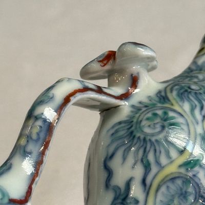 A Chinese doucai double-gourd vase with dragons and ruyi handles — photo 11
