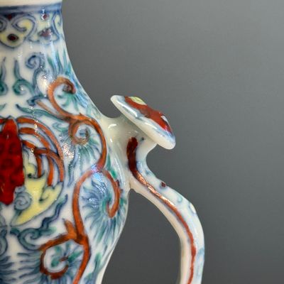 A Chinese doucai double-gourd vase with dragons and ruyi handles — photo 5