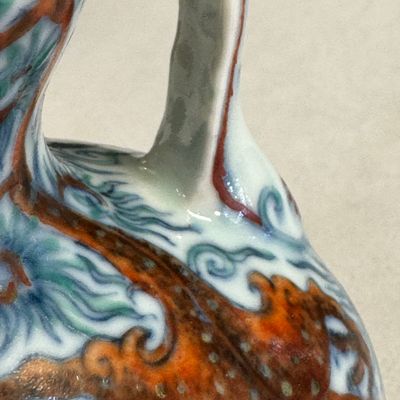 A Chinese doucai double-gourd vase with dragons and ruyi handles — photo 7
