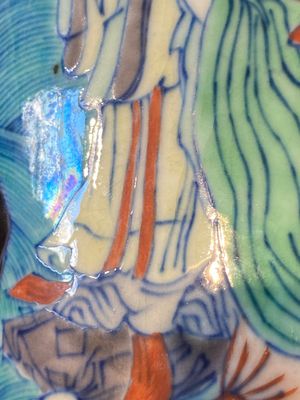 A Chinese doucai 'eighteen Luohan' rouleau vase, 19th/20 C. — 照片 18