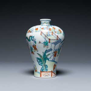A Chinese doucai 'meiping' '100 boys' vase, Chenghua mark, 20th C. — photo 2