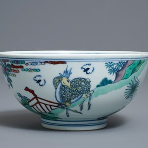 A Chinese doucai 'monkey and deer' bowl, Chenghua mark, Kangxi — 照片 2