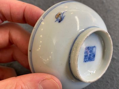 A Chinese doucai 'phoenix' saucer, Jiaqing mark, 19th C. — photo 4