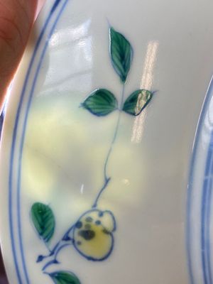 A Chinese doucai 'sanduo' plate, Chenghua mark, Kangxi — photo 10