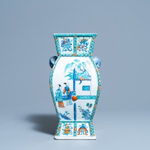 A Chinese doucai vase with elephant handles, Qianlong/Jiaqing — 照片 2