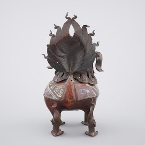 A Chinese dragon censer in champlevé enameled bronze, 18/19th C. — photo 3