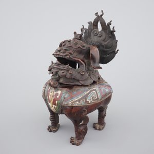 A Chinese dragon censer in champlevé enameled bronze, 18/19th C. — photo 9