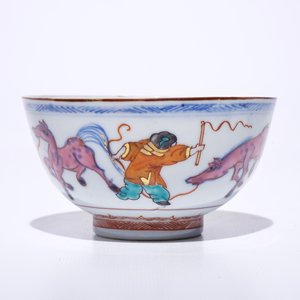 A Chinese Dutch decorated Amsterdams bont bowl with horses, Kangxi — 照片 4